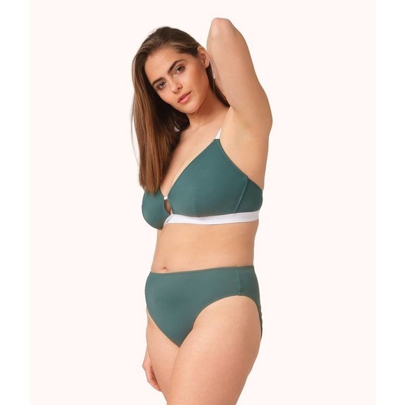 NWT Lively the Busty Bralette Bikini Top in Harbor Green/White - Picture 2 of 8